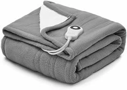 Warm Storm Electric Throw Blanket - 50x60 Inch Soft Light Blue Polar Fleece Sherpa Reversible Heated Blanket With 5 Heat Settings 4 Hours Auto Off, Machine Washable For Couch Home Office -Electric Blankets Sales Store 41uaDEtOu5L. AC