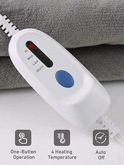 NB Electric Heated Blanket Twin 62" X 84" Large Heating Throw Blanket With 4 Heating Levels & Timer 10 Hours Auto Off, Machine Washable, Warm Comfort Blanket For Home Office Bed Sofa -Electric Blankets Sales Store 41uadDe1hUL