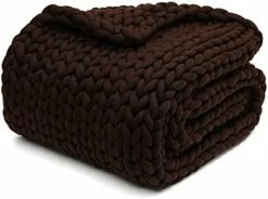 YnM Weighted Blanket, Hand Made Chunky Knit Weighted Throw Blanket For Sleep, Stress Or Home Décor, Rest And Relax In Style With YnM's Breathable Weighted Blankets (Dark Grey, 15lbs) -Electric Blankets Sales Store 41uaoS7RH6L. AC