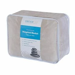 Dream Lab Plush 15lb Weighted Blanket With Removable & Washable Cover, Taupe, 48" X 72"