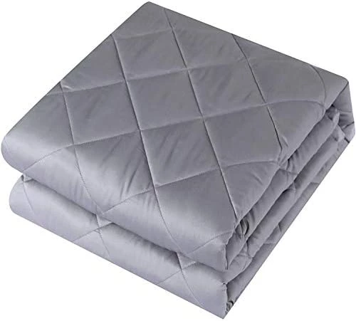 Weighted Blanket For Adult 12 Lbs Heavy Blanket Cotton Material With Glass Beads - Light Gray - Twin Size (48''x72) 5 Weighted Blanket For Adult 12 Lbs Heavy Blanket Cotton Material With Glass Beads - Light Gray - Twin Size (48''x72) - Image 3