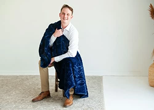 Minky Couture Premium Solid Color Blanket - Soft, Warm, Cozy, Comfortable, (Grande, Lush Navy) 4 Minky Couture Premium Solid Color Blanket - Soft, Warm, Cozy, Comfortable, (Grande, Lush Navy) - Image 2