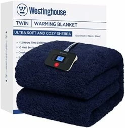 Westinghouse Electric Blanket Throw Size, Soft Plush Sherpa Heated Blanket With 6 Heating Levels & 2-10 Hours Auto-Off, Machine Washable, 50x60 Inches, Rust -Electric Blankets Sales Store 41vT8ur5DL. AC