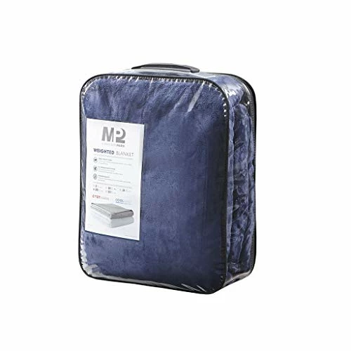 MP2 Glacier Weighted Blanket With Nano-Ceramic Beads Reversible Cooling & Warm Cover For Hot And Cold Sleepers, 60 In X 80 In 20 Lb, Navy 6 MP2 Glacier Weighted Blanket With Nano-Ceramic Beads Reversible Cooling & Warm Cover For Hot And Cold Sleepers, 60 In X 80 In 20 Lb, Navy - Image 4