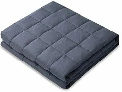 Comfort Sleep Weighted Blanket Queen Size, 60" X 80", 17 Lbs, Dark Gray, 100% Cotton Material With Premium Glass Beads (17)
