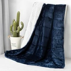Topblan Sherpa Fleece Weighted Blanket 12lbs, Uniformed Color With Fuzzy Fleece And Shaggy Sherpa To Help With Better Sleep, 48x72 Inches, Grey 28 Topblan Sherpa Fleece Weighted Blanket 12lbs, Uniformed Color With Fuzzy Fleece And Shaggy Sherpa To Help With Better Sleep, 48x72 Inches, Grey -Electric Blankets Sales Store 41voUMoLLEL. AC 1
