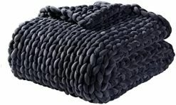 YnM Weighted Blanket, Hand Made Chunky Knit Weighted Throw Blanket For Sleep, Stress Or Home Décor, Rest And Relax In Style With YnM's Breathable Weighted Blankets (Dark Grey, 15lbs) -Electric Blankets Sales Store 41vxqOxlHHL. AC