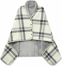 XING YE CHUAN Fleece Wearable Blanket, Comfy Poncho Throw With Buttons, Plush Sleeveless Blankets, For Women Cape Wrap Cover For Lightweight Microfiber Plaid Design (White) 23 XING YE CHUAN Fleece Wearable Blanket, Comfy Poncho Throw With Buttons, Plush Sleeveless Blankets, For Women Cape Wrap Cover For Lightweight Microfiber Plaid Design (White) -Electric Blankets Sales Store 41wSq7lcM3L. AC