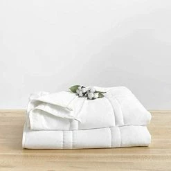 Baloo Weighted Blanket Throw Size - 12 Lbs (42x72 Inches) - Eco-Luxury Soft Cool Cotton In Silver Sage - Lead-Free Glass Beads - Double Quilted Personal Size -Electric Blankets Sales Store 41wkI5Z1e6L. AC 2