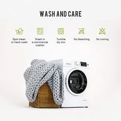 Knitted Weighted Blanket 15 LBS Queen Size 60x80 Inch, Uttermara Chunky Knit Weighted Blanket Handmade For Relax, Calming Or Home Decor, Weighted Blanket No Beads Snuggle For Adults, Grey 14 Knitted Weighted Blanket 15 LBS Queen Size 60x80 Inch, Uttermara Chunky Knit Weighted Blanket Handmade For Relax, Calming Or Home Decor, Weighted Blanket No Beads Snuggle For Adults, Grey -Electric Blankets Sales Store 41wzbgJNLQL