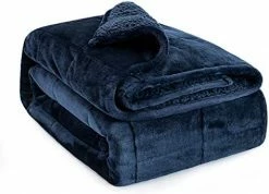 Sivio Sherpa Fleece Weighted Blanket For Adult, 15 Lbs Heavy Fuzzy Throw Blanket With Soft Plush Flannel, Reversible Full-Size Super Soft Extra Warm Cozy Fluffy Blanket, 60 X 80 Inches, Grey Dual Sided Navy Blue -Electric Blankets Sales Store 41xEYYDpGJL. AC