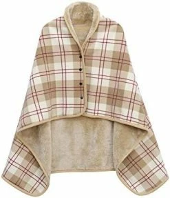 XING YE CHUAN Fleece Wearable Blanket, Comfy Poncho Throw With Buttons, Plush Sleeveless Blankets, For Women Cape Wrap Cover For Lightweight Microfiber Plaid Design (White) 18 XING YE CHUAN Fleece Wearable Blanket, Comfy Poncho Throw With Buttons, Plush Sleeveless Blankets, For Women Cape Wrap Cover For Lightweight Microfiber Plaid Design (White) -Electric Blankets Sales Store 41ydW8On2nL. AC