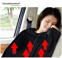 IHealthComfort DC12V Electric Heated Blanket Warm Fleece Travel Throw With Smart High/Low Temp Controller And 45 Mins Auto-Off Timer (57x40inch)(Black) -Electric Blankets Sales Store 41yrCzJ0lHL