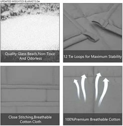 Sunolga Weighted Blanket King Size Oeko-Tex Certified (15 Lbs, 88 X 104 Inch) 100% Cotton Material With Premium Glass Beads Perfect For Couples Use On Queen/King Bed 10 Sunolga Weighted Blanket King Size Oeko-Tex Certified (15 Lbs, 88 X 104 Inch) 100% Cotton Material With Premium Glass Beads Perfect For Couples Use On Queen/King Bed -Electric Blankets Sales Store 41yxeWAcJ1L 2