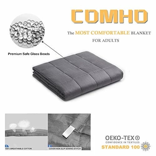 COMHO Weighted Blanket Cooling Heavy Blanket 20 Lbs,60''x80'',Queen Size 4 COMHO Weighted Blanket Cooling Heavy Blanket 20 Lbs,60''x80'',Queen Size - Image 2