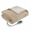 Beautyrest Reversible Sherpa To Fleece Electric Wrap Poncho Blanket Shawl Wearable, Auto Shut Off, Virtually Zero EMF, Multi Heat Setting, UL Certified, Machine Washable, Tan 50" X 64" -Electric Blankets Sales Store 41zKJR9ux8L