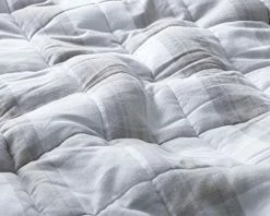 Gravity Blanket Sherpa Weighted Blanket, 10 Lbs Light Grey Plaid 48" X 66", The Original Weighted Blanket For Sleep, Brushed Flannel Sherpa Blanket, Cotton Made Breathable Throw Blanket -Electric Blankets Sales Store 41zy8dTm0cL