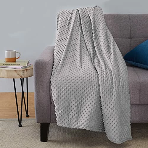 Amazon Basics Weighted Blanket With Minky Duvet Cover - 12 Pound, 48 X 72-Inch, Dark Grey/Grey 3 Amazon Basics Weighted Blanket With Minky Duvet Cover - 12 Pound, 48 X 72-Inch, Dark Grey/Grey