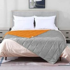 YSTHER Weighted Blanket Twin Size 48 X 72 15 Pounds Cooling Weighted Blanket For Adult Heavy Blanket With Premium Glass Beads（Black & Purple） -Electric Blankets Sales Store 5106KB d7xL. AC