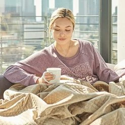 BlanQuil Quilted Weighted Blanket W/ Removable Cover (Taupe 20lb) 13 BlanQuil Quilted Weighted Blanket W/ Removable Cover (Taupe 20lb) -Electric Blankets Sales Store 510C2JFCoXL