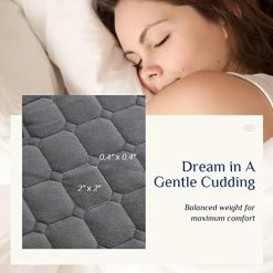 Argstar Cooling Bamboo & Cozy Fleece Weighted Blanket For Adult 15 Lbs On Queen Bed, Small Compartments, Diamond Grid Pattern, Reversible Heavy Blankets With Premium Glass Beads, 60"x80", Dark Grey. -Electric Blankets Sales Store 510hW7tZg9L