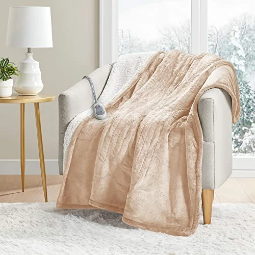 MP2 Plush Sherpa Throw Electric Blanket For Lap W/ 3 Heating Levels & 2 Hours Auto Shut Off, UL Certified EMF Radiation Safe, Machine Washable, 50"x60", Frost Grey 12 MP2 Plush Sherpa Throw Electric Blanket For Lap W/ 3 Heating Levels & 2 Hours Auto Shut Off, UL Certified EMF Radiation Safe, Machine Washable, 50"x60", Frost Grey - Image 10