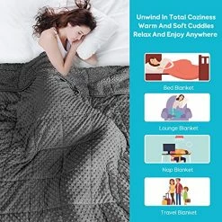 Cottonblue Sherpa Weighted Blanket 20lbs For Adult, Ultra Soft Cozy Warm Minky Weighted Blanket, Dual Side Bedding Blanket For Winter Deep Sleep, Queen Throw Blanket Grey, 60''x80'' -Electric Blankets Sales Store 511ZdpLYw3L