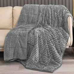 Topblan Weighted Blanket - Soft Sherpa Weighted Blanket 15 Pounds For Men & Women, Super Warm Heavy Fleece Weighted Blanket 48" X 72" , Grey 24 Topblan Weighted Blanket - Soft Sherpa Weighted Blanket 15 Pounds For Men & Women, Super Warm Heavy Fleece Weighted Blanket 48" X 72" , Grey -Electric Blankets Sales Store 511ytnNLFVL. AC