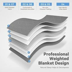CHRUN Weighted Blanket Queen Size 20 Lbs For Adults (60" X 80", Grey) Cooling Breathable Heavy Blanket Microfiber Material With Nontoxic Glass Beads Soft Thick Comfort Blanket For Deeper Sleep 13 CHRUN Weighted Blanket Queen Size 20 Lbs For Adults (60" X 80", Grey) Cooling Breathable Heavy Blanket Microfiber Material With Nontoxic Glass Beads Soft Thick Comfort Blanket For Deeper Sleep -Electric Blankets Sales Store 5121ZKdXsDL