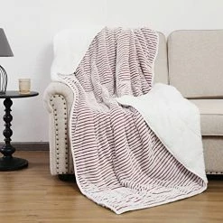 Weighted Blanket 15lbs For Adults, Netoolen 60x80in Dual Sided Sherpa Fleece Striped Flannel Heavy Thick Soft Cozy Fuzzy Bed Blanket For Bedroom Sofa Car, Red (60''*80'',15 Pounds) Navy Blue -Electric Blankets Sales Store 512BZwMxBWL. AC 1