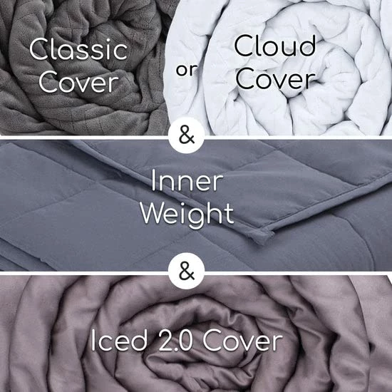 Hush 2-in-1 Luxury Weighted Blanket Bundle With Classic Cloud And Iced Covers | Temperature Regulating With Glass Sand | Includes Both Oeko-Tex Certified Cotton And 100% Bamboo Covers 4 Hush 2-in-1 Luxury Weighted Blanket Bundle With Classic Cloud And Iced Covers | Temperature Regulating With Glass Sand | Includes Both Oeko-Tex Certified Cotton And 100% Bamboo Covers - Image 2