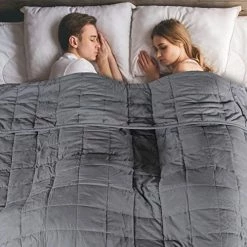 Catalonia Classic Weighted Blanket With 100% Cotton Cover, Breathable Soft Heavy Blanket, Premium Glass Beads, Good Rest And Deep Sleep For Adult, 60'x80' With 15lbs Fits 140-190lbs, Full Size, Gift For Mom, Parents Gray -Electric Blankets Sales Store 512Ufjg59nL. AC