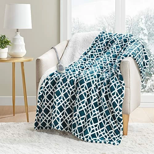 MP2 Plush Sherpa Throw Electric Blanket For Lap W/ 3 Heating Levels & 2 Hours Auto Shut Off, UL Certified EMF Radiation Safe, Machine Washable, 50"x60", Frost Grey 10 MP2 Plush Sherpa Throw Electric Blanket For Lap W/ 3 Heating Levels & 2 Hours Auto Shut Off, UL Certified EMF Radiation Safe, Machine Washable, 50"x60", Frost Grey - Image 8