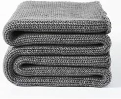 L'AGRATY Knitted Weighted Blanket(60"x80" 20lbs) Cooling Chunky Knit Heavy Blanket For Adults Braided Crochet Throw Blanket Thick Cable Yarn Knit Decorative Blanket No Beads Evenly Weighted Machine Washable Dark Grey -Electric Blankets Sales Store 5134fvUcZjL. AC 1