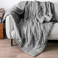 Mr. Sandman Mr.Sandman Weighted Blanket Minky To Sherpa Reversible Queen Size( 60"x80") 15lbs, Soft Fuzzy Heavy Bed Blankets For 130-180lbs Adults - Grey -Electric Blankets Sales Store 513GKhgV1yL. AC 1