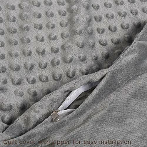 YEMYHOM Removable Duvet Covers For Weighted Blankets Inner Layer (48" X 72" Duvet Cover, Gray Minky Cover) 7 YEMYHOM Removable Duvet Covers For Weighted Blankets Inner Layer (48" X 72" Duvet Cover, Gray Minky Cover) - Image 5