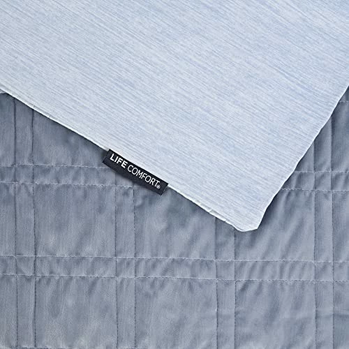 LIFE COMFORT 15llb Premium Weighted Blanket With Removable Warming And Cooling Reversible Cover 48x72, Blue 5 LIFE COMFORT 15llb Premium Weighted Blanket With Removable Warming And Cooling Reversible Cover 48x72, Blue - Image 3