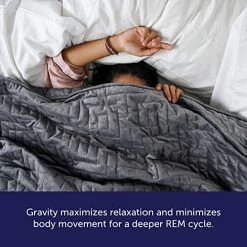 Gravity Blankets Weighted Blanket For Adults, 15 Lbs Grey 48"x72" Twin/Single, The Original Weighted Blanket For Sleep, Cotton Made Blanket With Washable Removable Microfiber Duvet Cover -Electric Blankets Sales Store 513dYBp2bHL