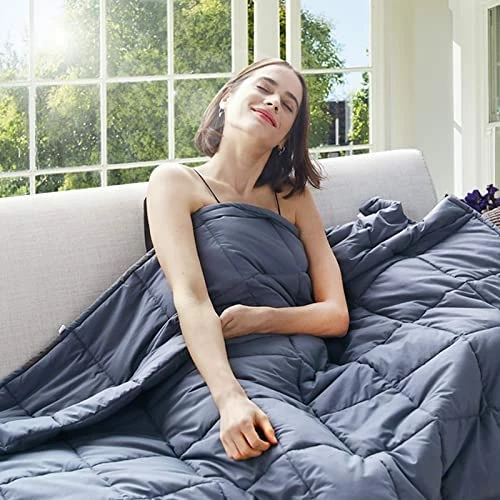 Yescool Cooling Weighted Blankets, Soft Heavy Blankets For Adults And Teens Sleeping, Cool Breathable Blanket For All Season With Premium Glass Bead, Washable, Grey (Grey, 60x80-20lbs) 12 Yescool Cooling Weighted Blankets, Soft Heavy Blankets For Adults And Teens Sleeping, Cool Breathable Blanket For All Season With Premium Glass Bead, Washable, Grey (Grey, 60x80-20lbs) - Image 10