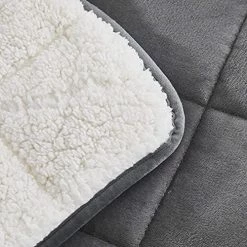 HomeSmart Products HomeSmart Weighted Throw Blanket For Adults & Kids (Light Grey & White 7lbs 48x60) | Duel Sided - Super Soft Fleece & Cozy Plush Sherpa Fabric On Opposite Side 19 HomeSmart Products HomeSmart Weighted Throw Blanket For Adults & Kids (Light Grey & White 7lbs 48x60) | Duel Sided - Super Soft Fleece & Cozy Plush Sherpa Fabric On Opposite Side -Electric Blankets Sales Store 515erekBzUS