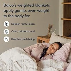 Baloo Weighted Blanket Throw Size - 12lb Double Quilted Personal Size Heavy Blanket - Eco-Luxury Soft Cool Cotton With Natural Plant-Based Dye, Clay (42x72 Inches) -Electric Blankets Sales Store 515lYIPZZoL
