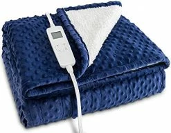 Mr. Sandman Electric Heated Throw Blanket Minky To Sherpa Reversible 50"x60", 6 Heat Settings | 4 Hours Auto-Off | 10s Fast Heating | Machine Washable - Navy Blue 15 Mr. Sandman Electric Heated Throw Blanket Minky To Sherpa Reversible 50"x60", 6 Heat Settings | 4 Hours Auto-Off | 10s Fast Heating | Machine Washable - Navy Blue -Electric Blankets Sales Store 515nPnz1ML. AC