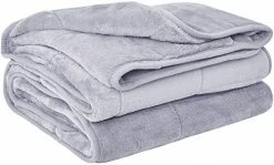 Puredown® Cozy And Luxury Weighted Blanket Heavy Blanket With Glass Beads Flannel Shell Fabric Durability And Comfort 12 Lbs 48" 72" Dark Grey -Electric Blankets Sales Store 515zPCawTdL. AC 1