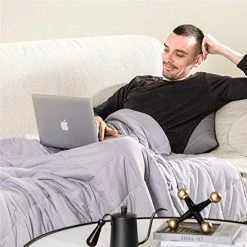 Bedsure Weighted Blanket 15 Pounds - 60 X 80 Inch Queen ,Weighted Blankets Adult With Glass Beads 100% Cotton Light Grey Heavy Blanket 15 Bedsure Weighted Blanket 15 Pounds - 60 X 80 Inch Queen ,Weighted Blankets Adult With Glass Beads 100% Cotton Light Grey Heavy Blanket -Electric Blankets Sales Store 516En1KKzFL