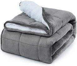 Reepow Sherpa Weighted Blanket Queen Size 60”×80” 15lbs, Warm Fuzzy Heavy Bed Blankets With Moroccan Pattern, Premium Gift And Prize Idea, Designed For 140-190 Lbs Adults - Grey -Electric Blankets Sales Store 516N7T4lRgL. AC