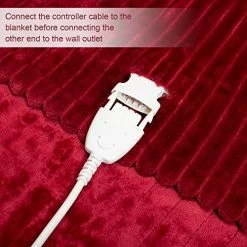 ZONLI Electric Blanket Queen Size，Heated Blanket Throw With 10 Heating Levels And 1-12 Hours Time Settings, Flannel Fast Heating Blanket For Bedroom Office Couch，Machine Washable, Red, 72 X 84 Inch -Electric Blankets Sales Store 516qKrKx33L