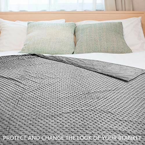 YEMYHOM Removable Duvet Covers For Weighted Blankets Inner Layer (48" X 72" Duvet Cover, Gray Minky Cover) 3 YEMYHOM Removable Duvet Covers For Weighted Blankets Inner Layer (48" X 72" Duvet Cover, Gray Minky Cover)