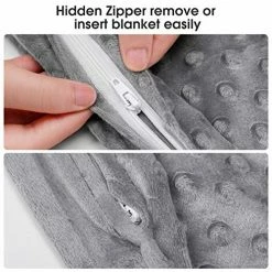 Acdyion Weighted Blanket Duvet Cover For Adults Twin Size 60x80 Heavy Blanket Duvet Cover Super Soft Minky Dot Microfiber Weighted Blanket Cover With 8 Ties Grey Grape Purple -Electric Blankets Sales Store 517WIEEoFmL