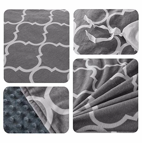 Royhom Duvet Cover For Weighted Blankets 60 X 80 Inches - Removable Weighted Blanket Cover - Soft Minky Dot, Printed Gray 6 Royhom Duvet Cover For Weighted Blankets 60 X 80 Inches - Removable Weighted Blanket Cover - Soft Minky Dot, Printed Gray - Image 4
