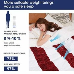 Yescool Sherpa Weighted Blanket Twin Size For Adults (48x72 Inch, 15 Lbs), Soft Fuzzy Fleece Weighted Blanket, Cozy Plush Heavy Blanket Throw For Couch Sofa With Glass Beads, Wine Red -Electric Blankets Sales Store 517efbtYYvL